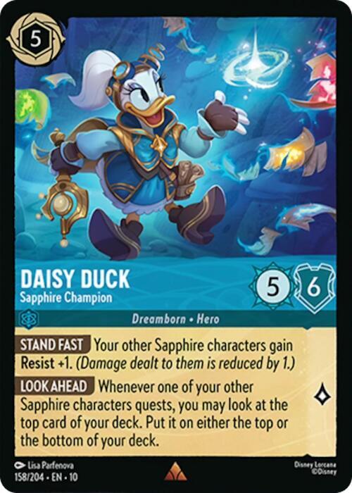 Daisy Duck, Sapphire Champion 158/204 (Whispers in the Well)  - Cold Foil