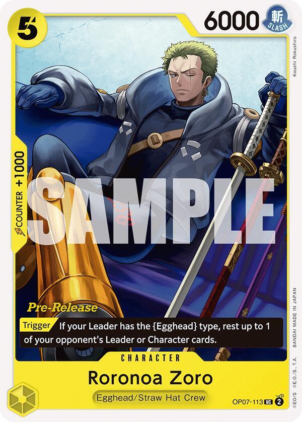 Roronoa Zoro OP07-113 (500 Years in the Future Pre-Release Cards) 