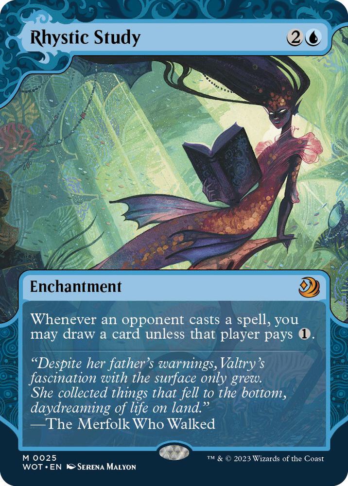 Rhystic Study 25 (Wilds of Eldraine: Enchanting Tales)  - Showcase Foil