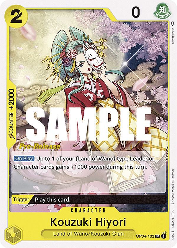 Kouzuki Hiyori OP04-103 (Kingdoms of Intrigue Pre-Release Cards) 