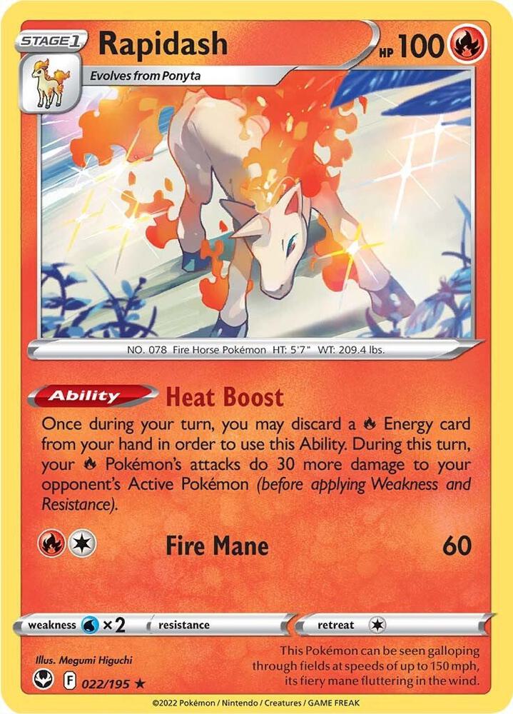 Rapidash 022/195 (SWSH12: Silver Tempest)  - Holofoil