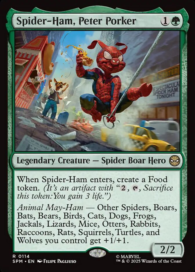 Spider-Ham, Peter Porker 114/198 (Marvel's Spider-Man)  - Foil