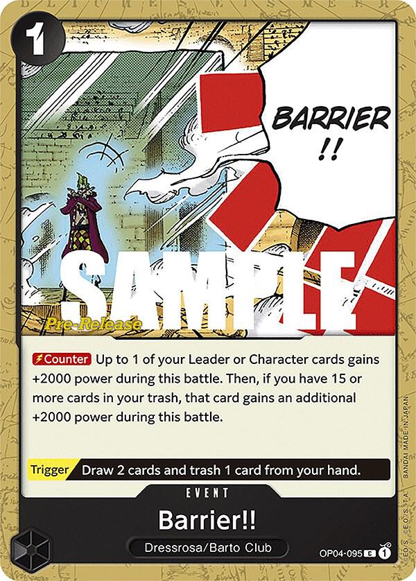 Barrier!! OP04-095 (Kingdoms of Intrigue Pre-Release Cards) 