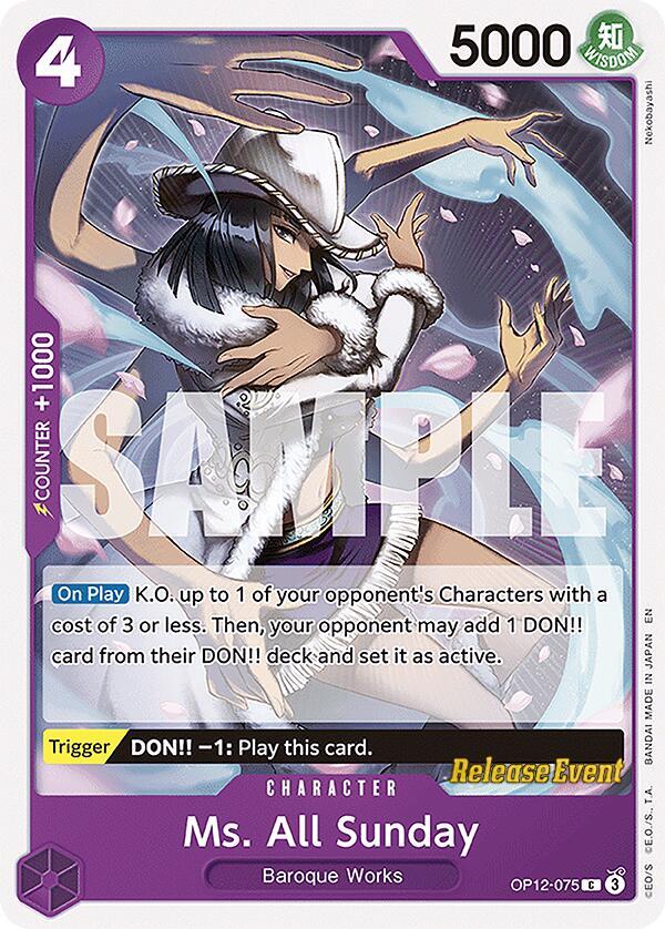 Ms All Sunday OP12-075 (Legacy of the Master Release Event Cards) 