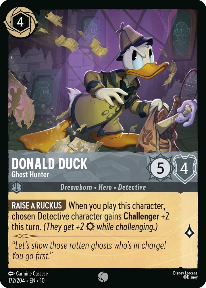 Donald Duck, Ghost Hunter 172/204 (Whispers in the Well)  - Cold Foil