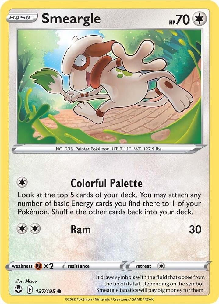 Smeargle 137/195 (SWSH12: Silver Tempest) 
