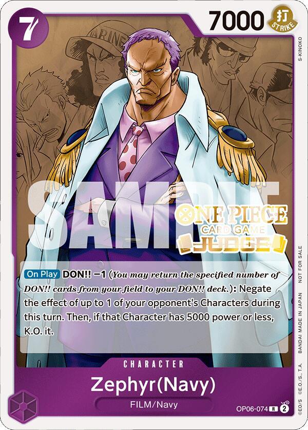 Zephyr Navy Judge Pack Vol 4 OP06-074 (One Piece Promotion Cards)  - Foil