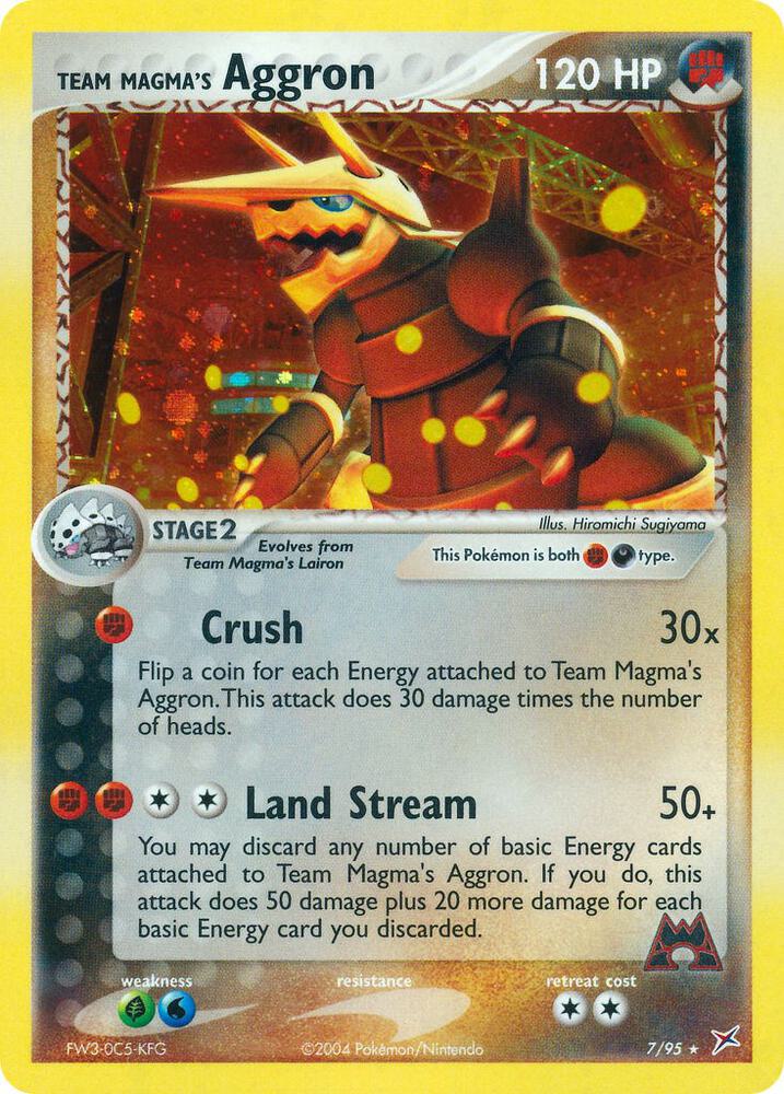 Team Magma's Aggron 7/95 (EX Team Magma vs Team Aqua)  - Holofoil