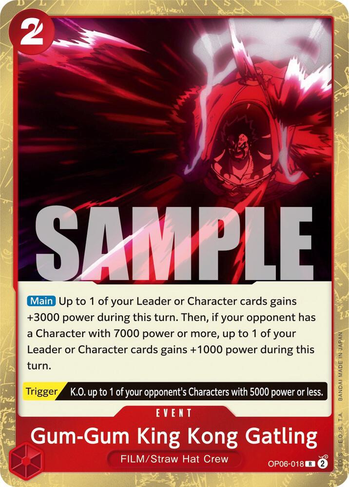 Gum-Gum King Kong Gatling OP06-018 (Wings of the Captain)  - Foil