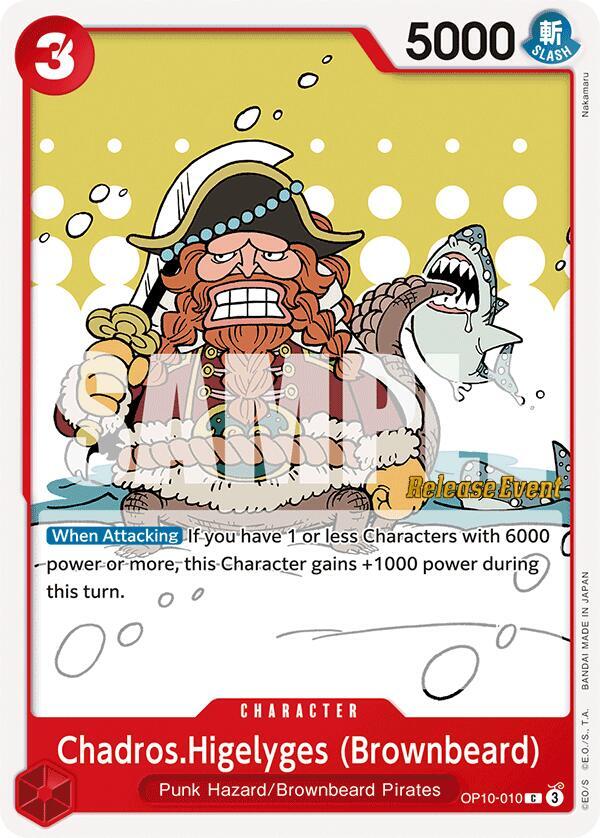 Chadros.Higelyges (Brownbeard) OP10-010 (Royal Blood Release Event Cards) 