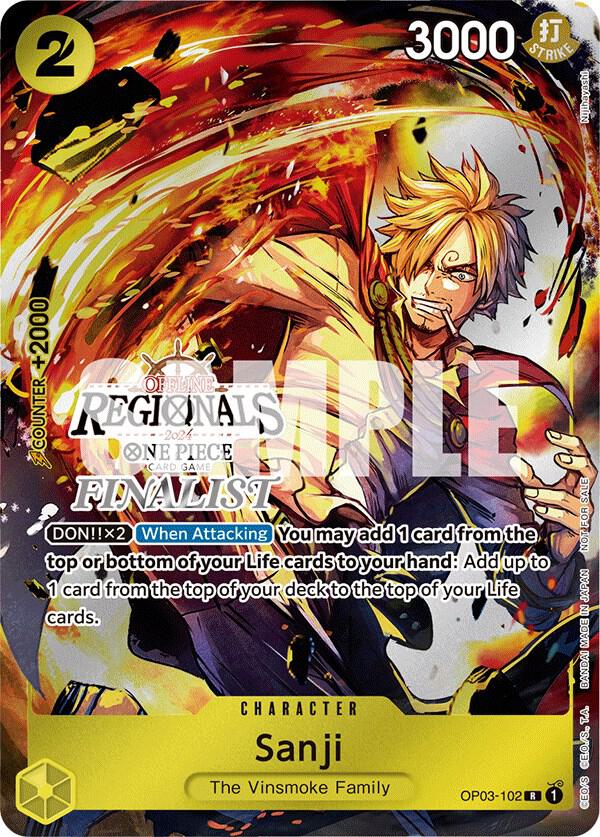 Sanji (Offline Regional 2024 Finalist) OP03-102 (One Piece Promotion Cards)  - Foil