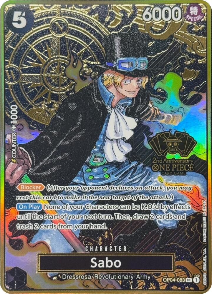 Sabo One (Piece Japanese Version 2nd Anniversary Set) OP04-083 (One Piece Promotion Cards)  - Foil