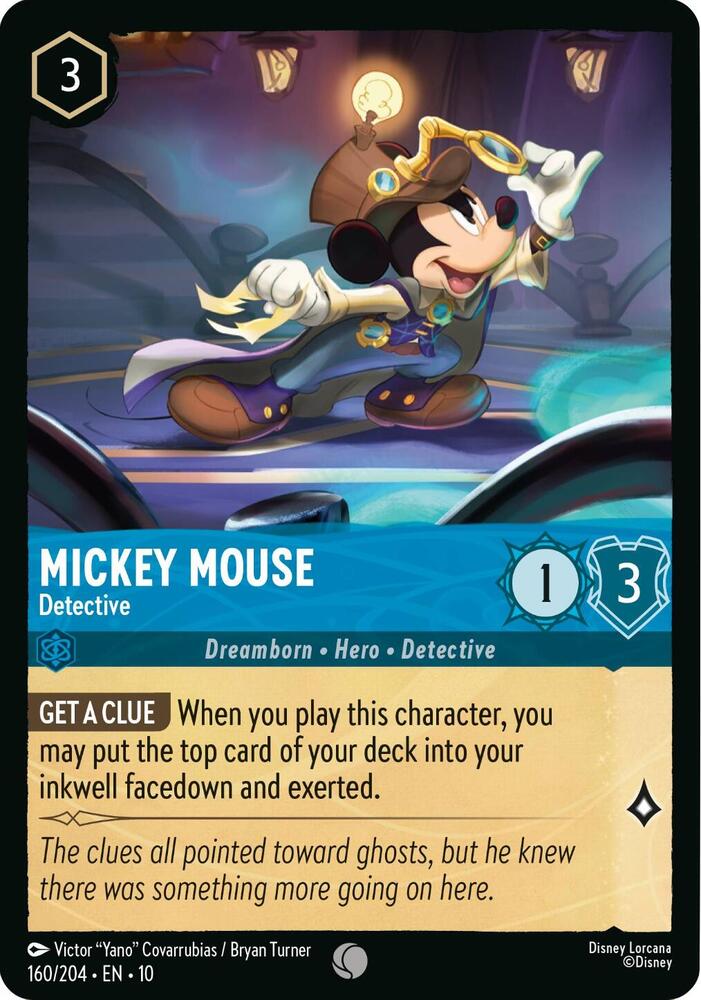 Mickey Mouse, Detective 160/204 (Whispers in the Well)  - Cold Foil